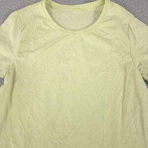 Fabletics Shirt Womens Medium Lime Green Feather Tech Short Sleeve Workout Tee